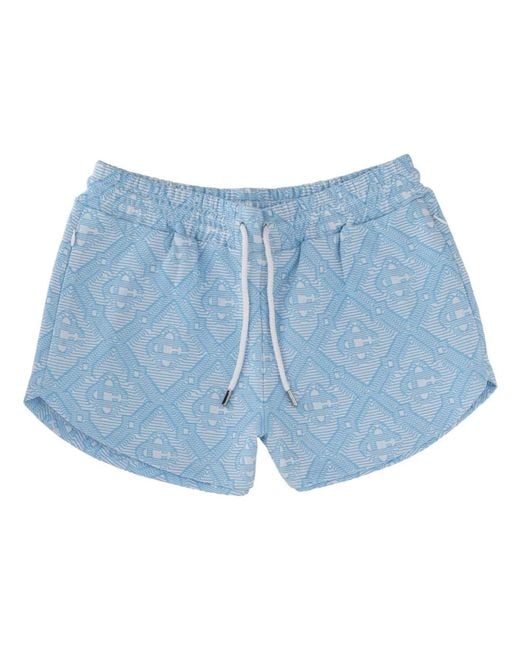 Casablanca Blue Monogram Weave Shorts