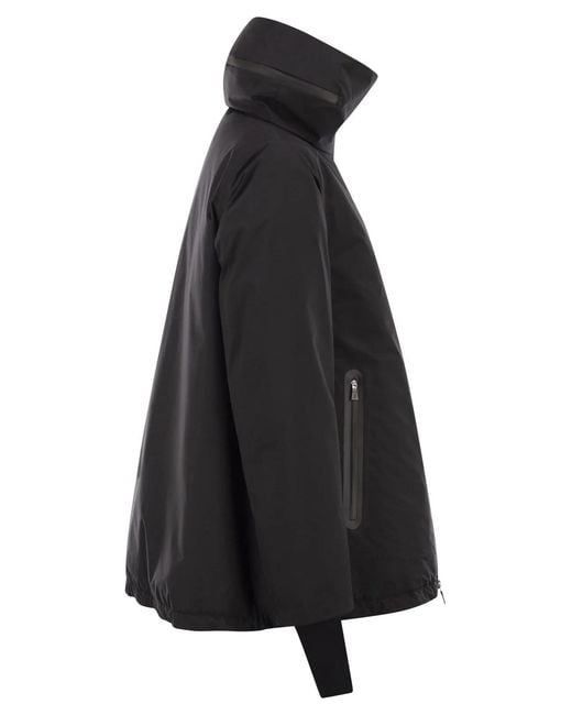 Herno Black A-Shaped Down Jacket With Hood, 2 Layers
