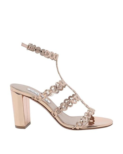 Aquazzura Natural Infinity Chain Jelly Pump Sandals