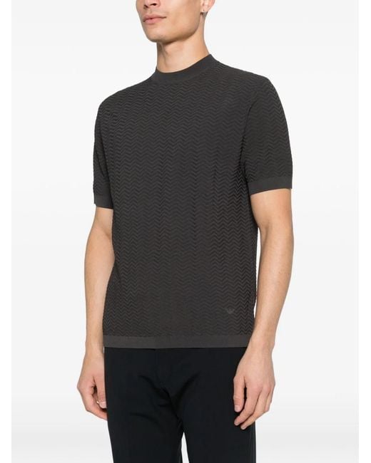 Emporio Armani Black Knitted T-Shirt for men