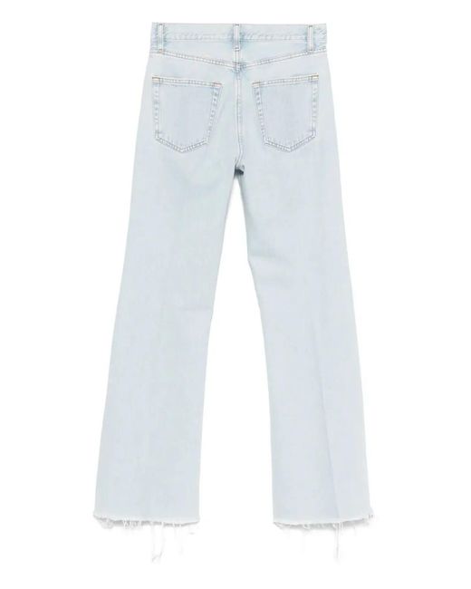 FRAME White "The Lax" High Rise Wide Leg Flare Jeans