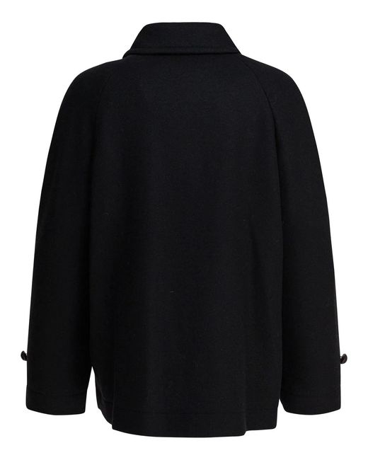 Circolo 1901 Black Wool Double-Breasted Coat
