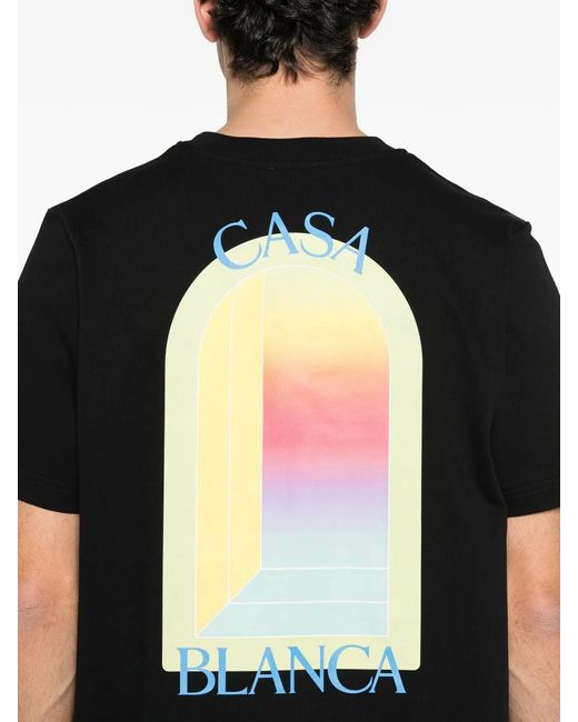Casablanca Black Lárche Graphic Classic T-Shirt for men