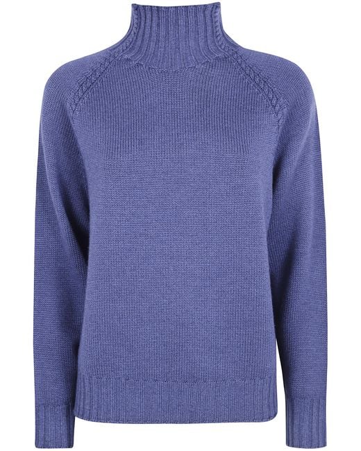 Rossopuro Blue Long Sleeved Turtle Neck Sweater