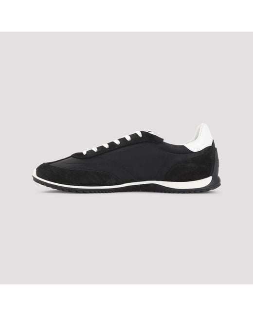 Céline Black Suede Calf Leather Low Lace-Up Sneakers With Triomphe for men