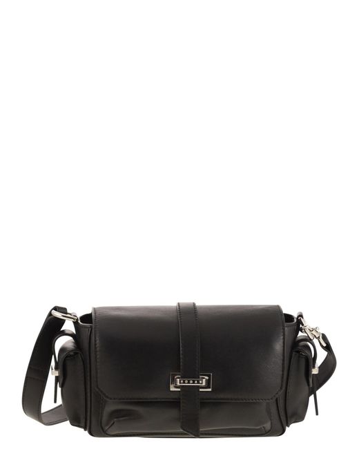 Hogan Black Small Leather Flap Bag