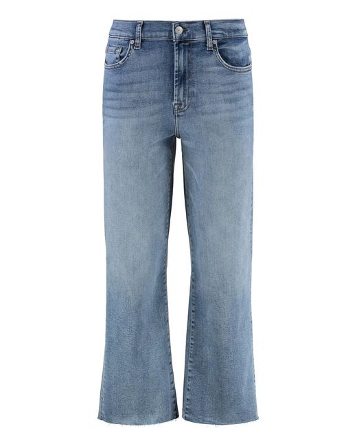 7 For All Mankind Blue Alexa Cropped Jeans