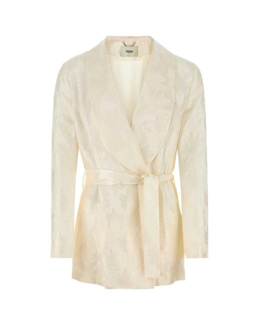 Fendi White Silk Blazer