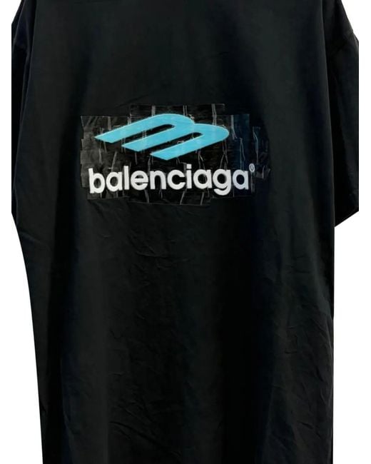 Balenciaga Black Tshirt With Logo for men