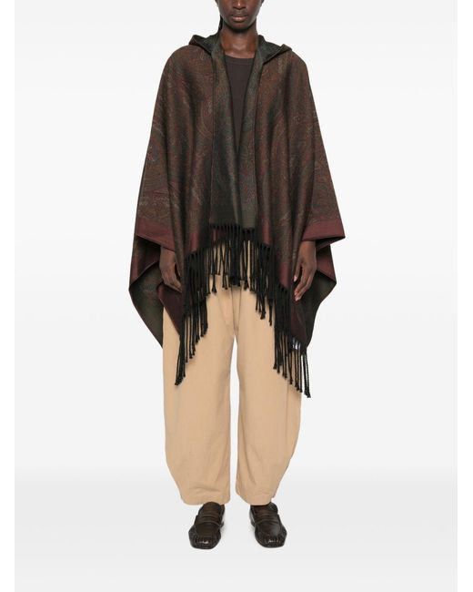 Etro Black Wool Blend Cape