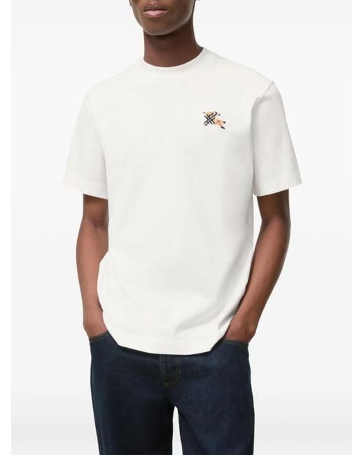 Burberry White Cotton T-Shirt for men