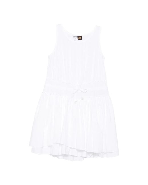 Loewe White Drawstring Mini Dress