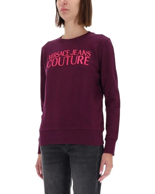 Versace Jeans Couture Purple Sweatshirt With Logo