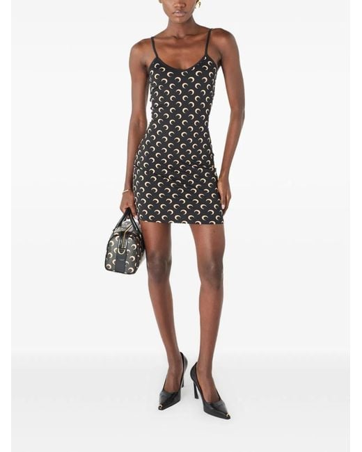 MARINE SERRE Black Mini Dress Moon