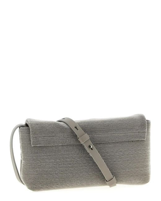 Brunello Cucinelli Gray 'Monile' Crossbody Bag