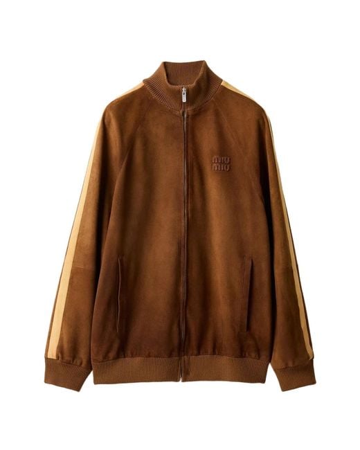 Miu Miu Brown Waxed Suede Jacket