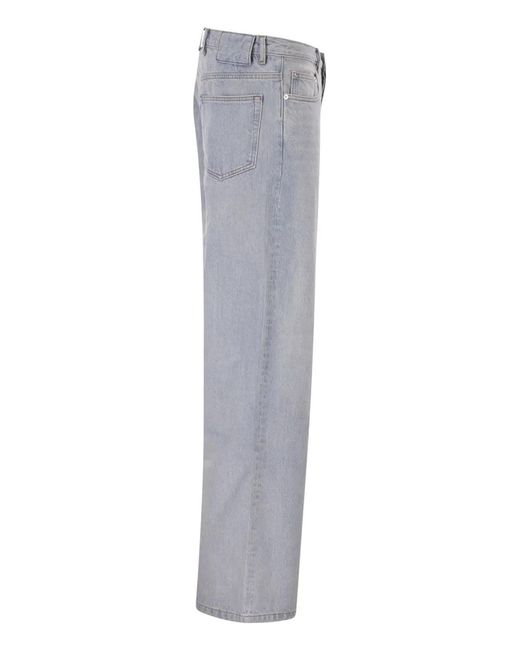 A.P.C. Gray Washed Cotton Denim Wide-Leg Jeans for men
