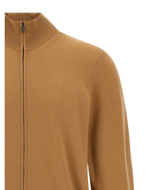Boss Brown Virgin Wool Jacket for men