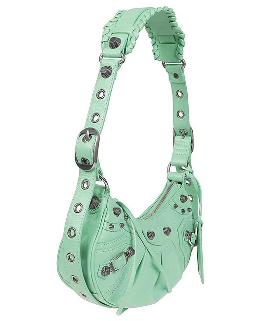 Balenciaga Green Le Cagole Xs Leather Shoulder Bag
