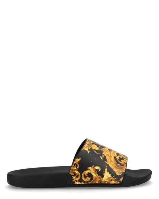 Versace Jeans Couture Black Polyurethane Flats for men