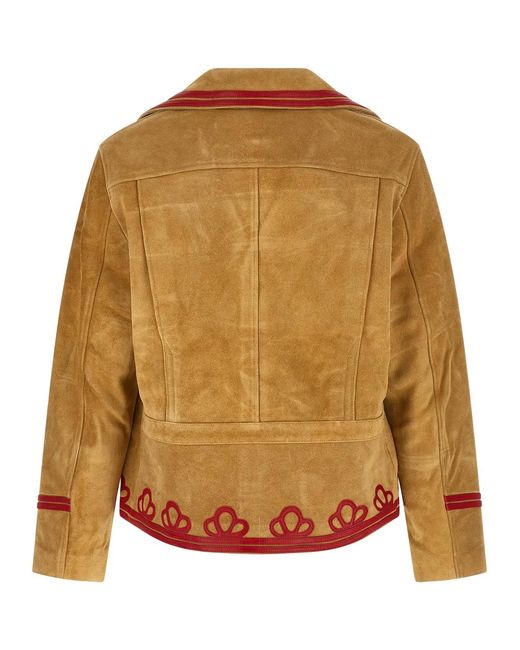 Bode Brown Cowhide Leather Jacket for men