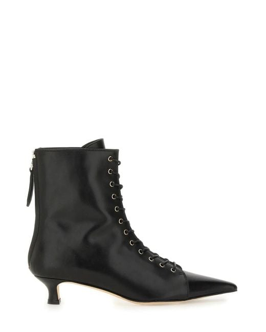 Aeyde Black Lace-Up Boot "Trixi"