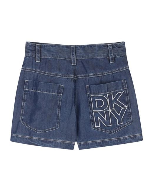 DKNY Blue Pantaloncini Con Chiusura A Portafoglio