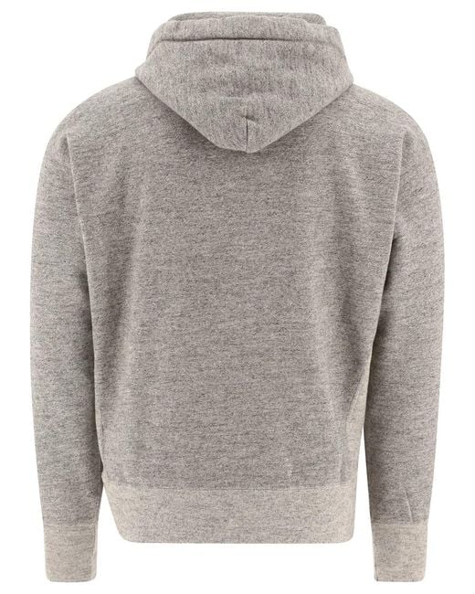 RRL Gray "Popover" Hoodie for men