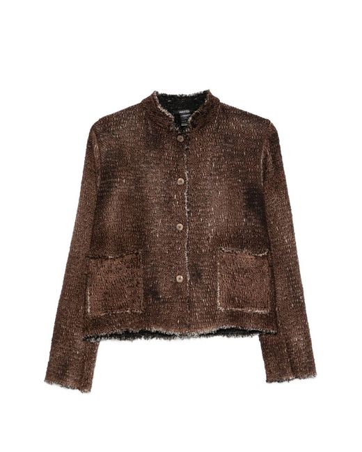 Avant Toi Brown Wool Crewneck Jacket