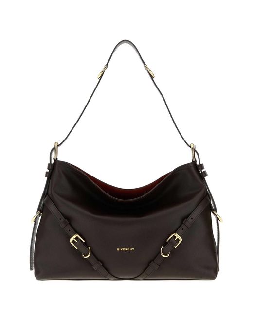 Givenchy Black Dark Leather Medium Voyou Shoulder Bag