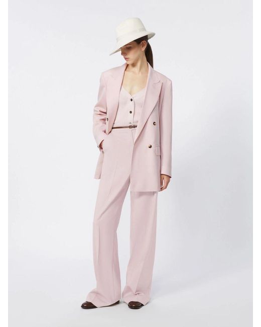Max Mara Pink Lilac Wool Blend Ombrosa Blazer