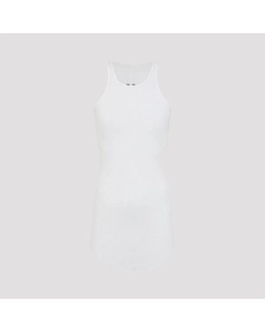 Rick Owens White Basic Rib Viscose Tank Top for men