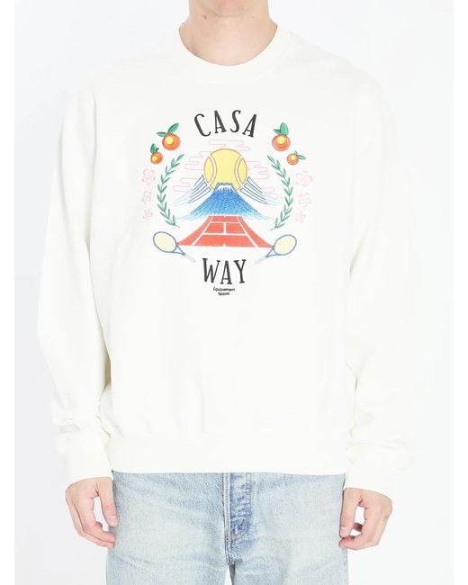 Casablanca White Casa Way Mountain Sweatshirt for men