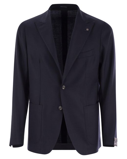 Tagliatore Blue Two-Button Wool Jacket for men