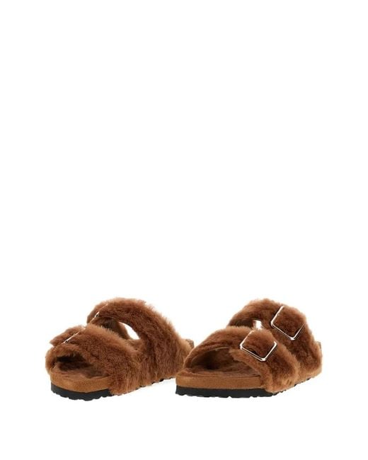 Birkenstock Brown Arizona Shearling Sandals