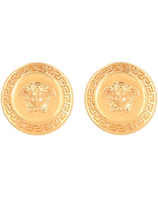 Versace Metallic Tribute Medusa Stud Earrings