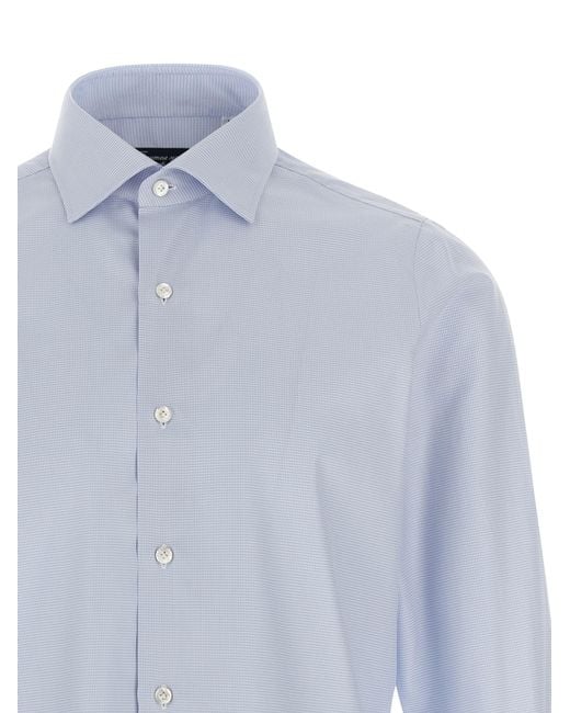 Finamore 1925 Blue 'Napoli' Shirt for men