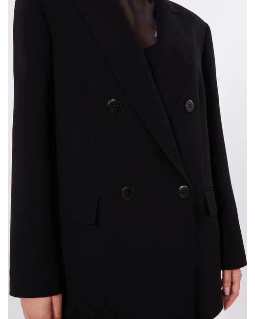 Max Mara Black Mstbaobab Double-Breasted Cady Jacket