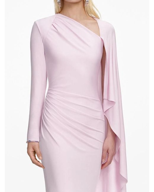 Self-Portrait Pink Jersey Drape Maxi Dress