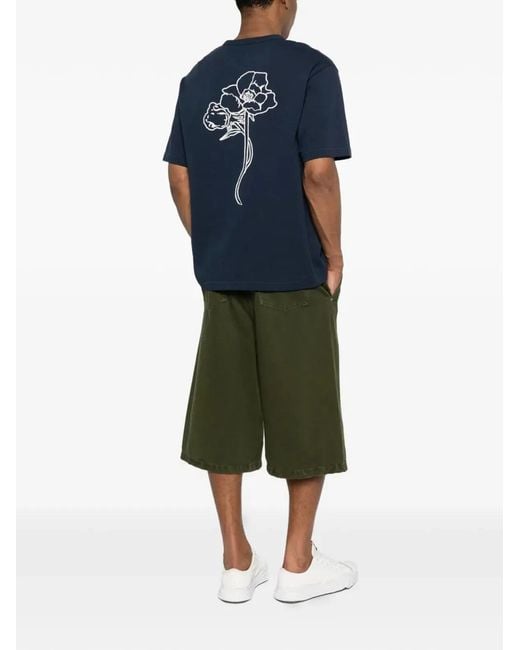KENZO Blue "Gots Archive Rose Outlined" Classic T-Shirt for men