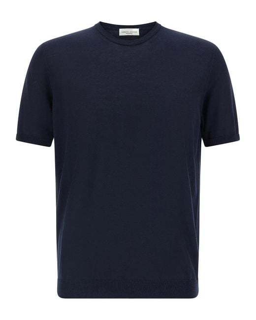 Roberto Collina Blue Cotton Sweater for men