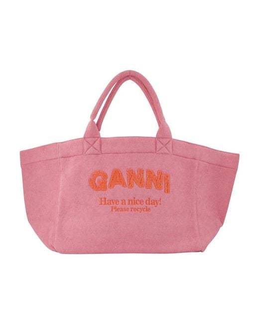 Ganni Pink Reversible Tote Xxl