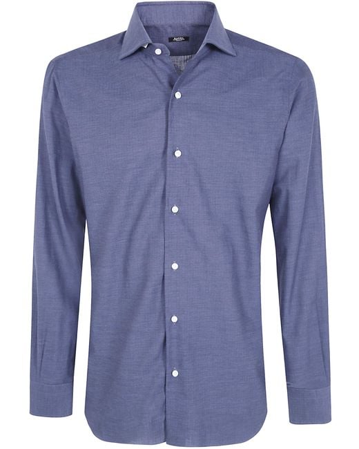Barba Napoli Blue Chevron Classic Shirt for men