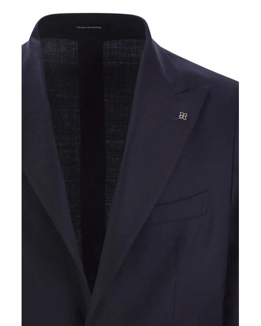 Tagliatore Blue Two-Button Wool Jacket for men