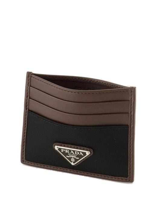 Prada Black Calf Leather Credit Holder for men