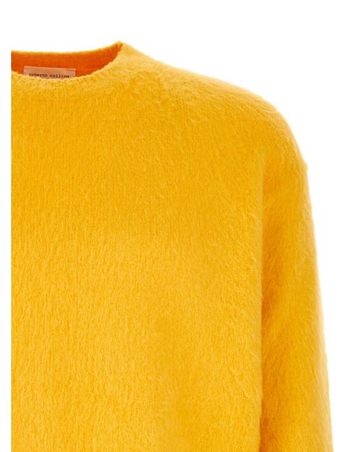 Roberto Collina Yellow Gauze Sweater for men