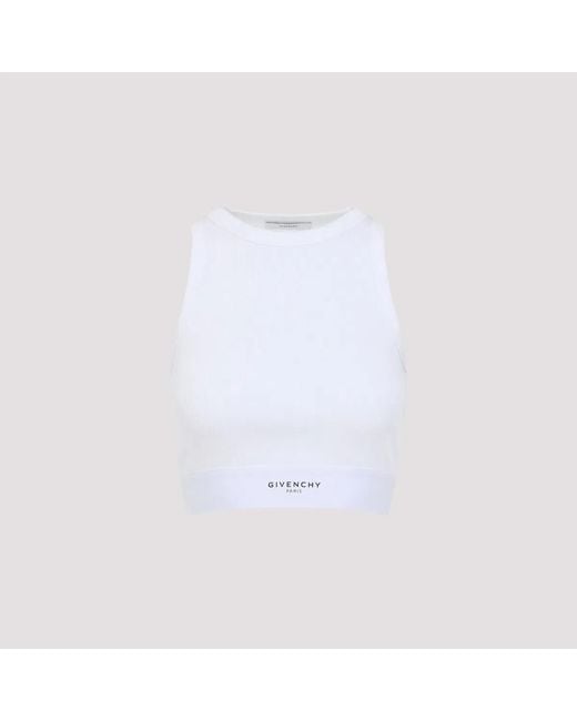 Givenchy White Cropped Tank Top