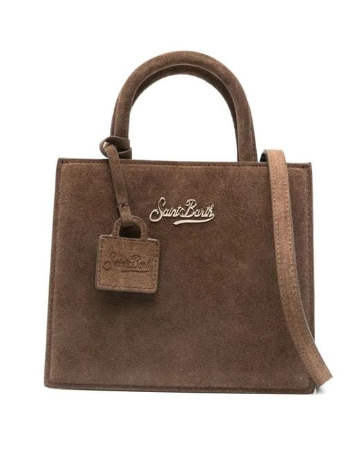 Mc2 Saint Barth Brown Suede Shop Bag Mini