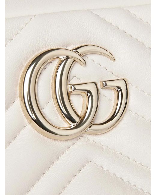 Gucci Natural Small Gg Marmont Chevron Shoulder Bag
