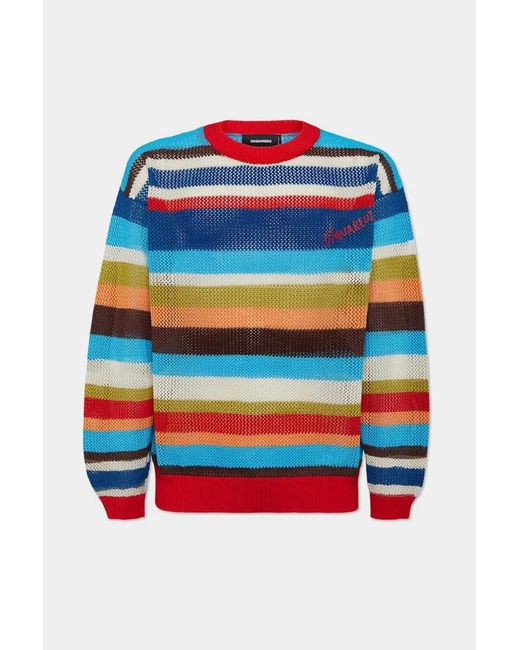 DSquared² Red Cotton Pullover for men
